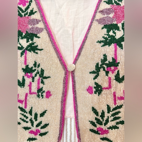NWOT Free People x Agus Bendita Otis Vest - One Size Fully Beaded - Picture 6 of 11